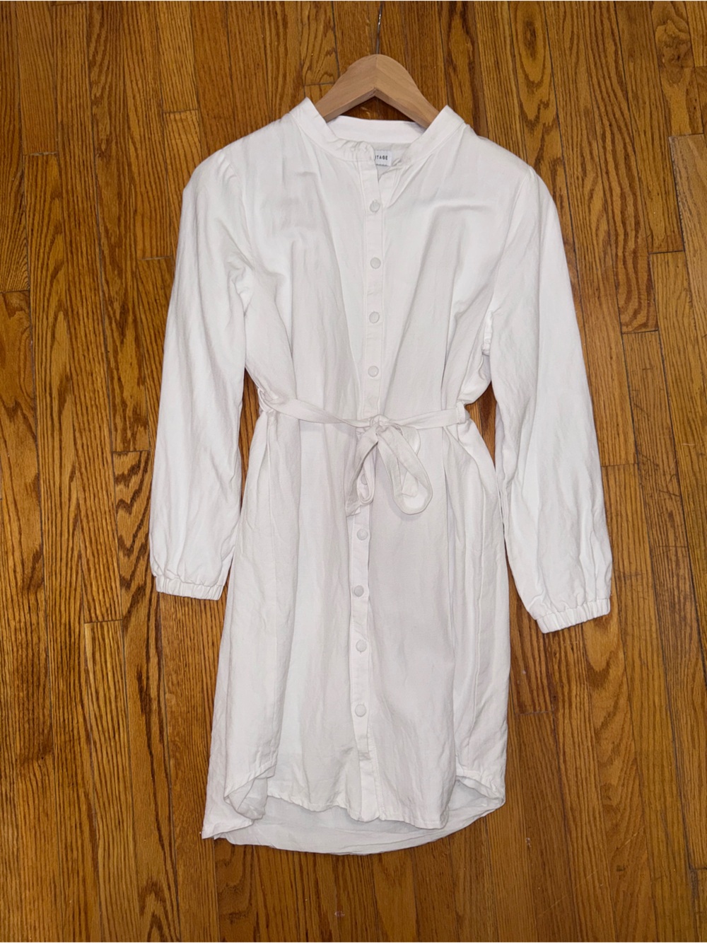 LÉGOE HERITAGE Reef Linen Shirtdress White Button Down Nursing Maternity